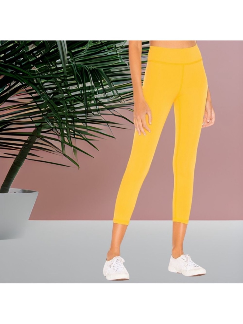 NWT Revolve LOVEWAVE Luka Cropped Leggings Yellow L